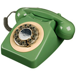 Wild & Wolf 746 1960s Corded Telephone Swedish Green